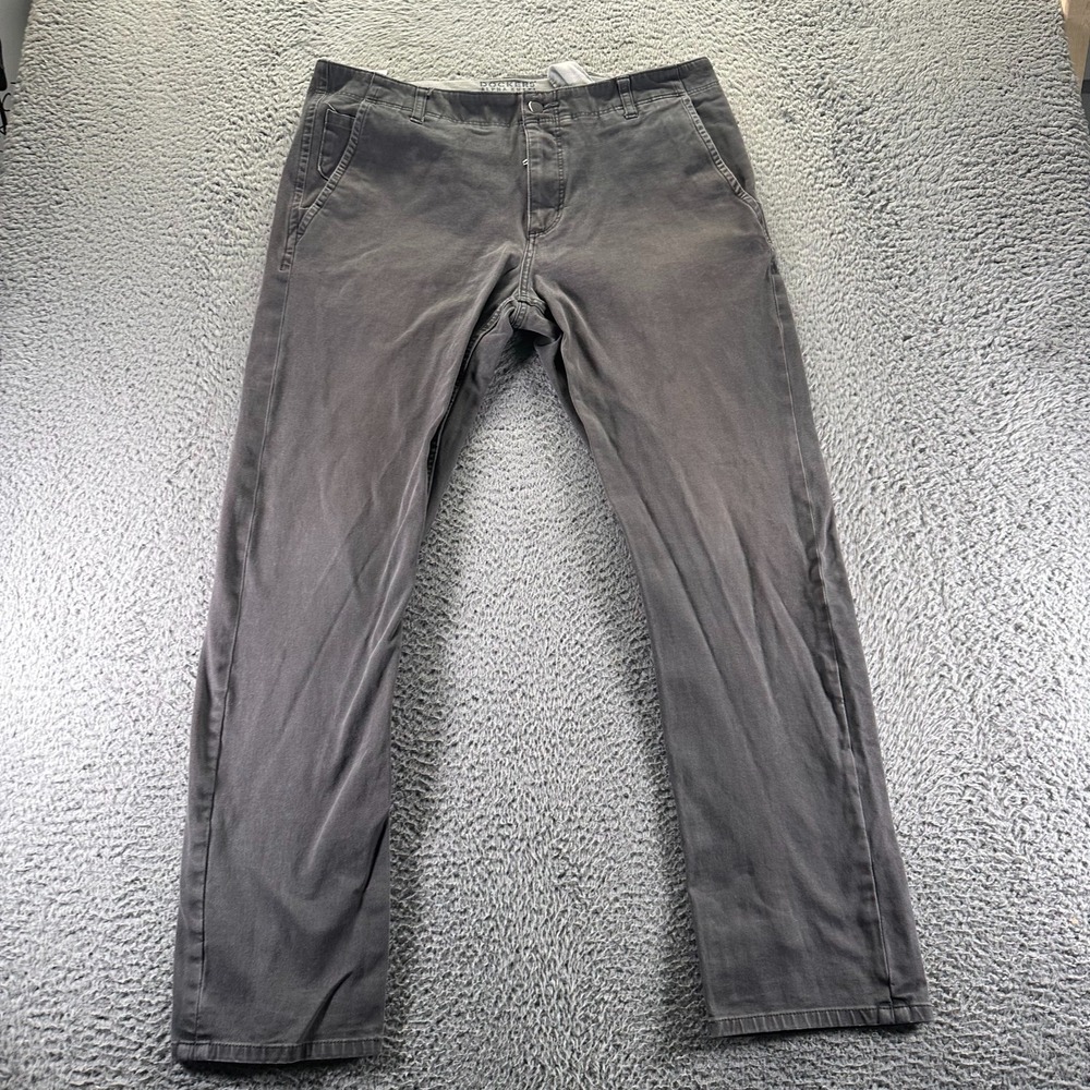 Dockers Alpha‎ Pant Mens 36x32 Gray Cotton Khakis Straight Slim Workwear Stretch